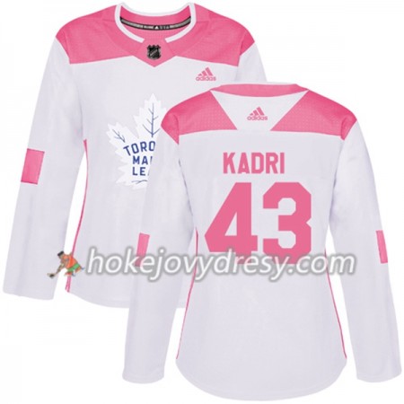 Dámské Hokejový Dres Toronto Maple Leafs Nazem Kadri 43 Bílá 2017-2018 Adidas Růžová Fashion Authentic